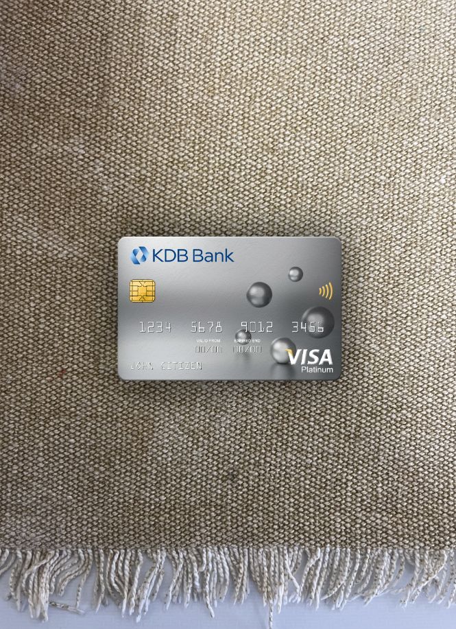 Download South Korea KDB bank visa platinum card photolook front Photoshop template